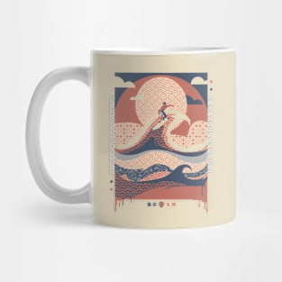 Surfer in The Waves Minimalist Beach View by Tobe Fonseca Mug